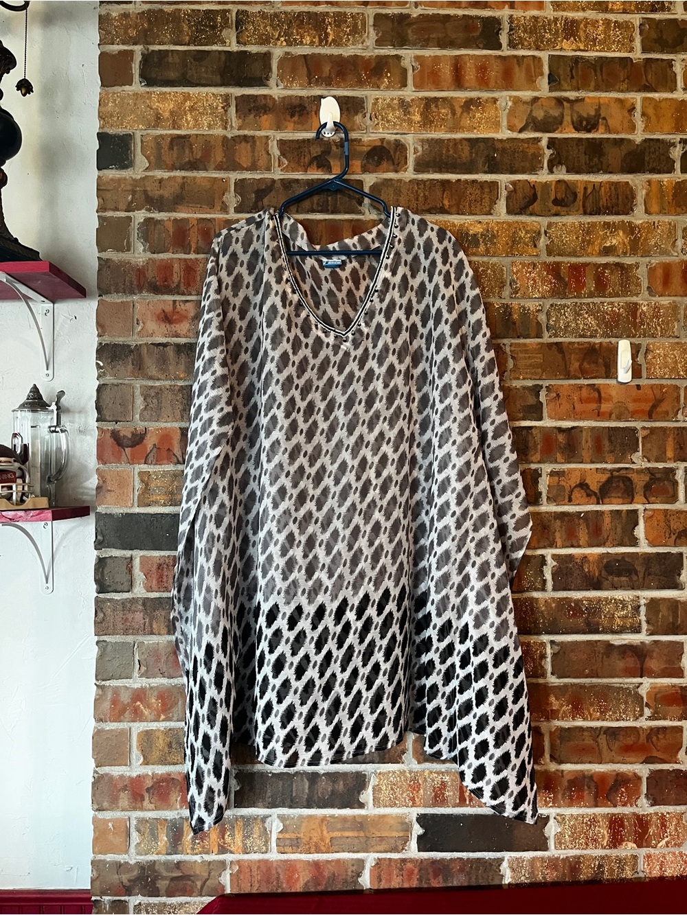 Soaked Women’s Black and White Abstract Swim Cover Up One Size
